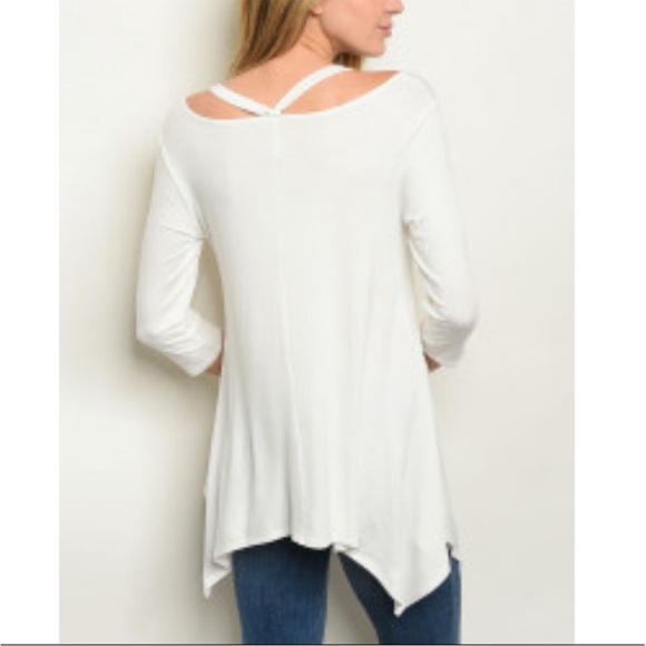 Creamy White 3/4 Sleeve Tunic Top - Picture 7 of 7